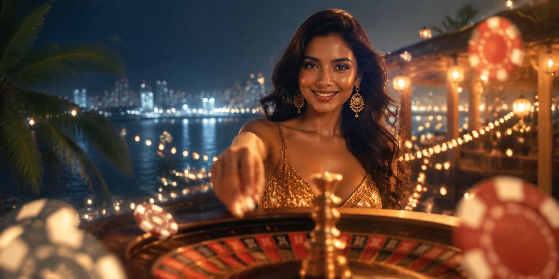 Kerala casino roulette table with vibrant lights